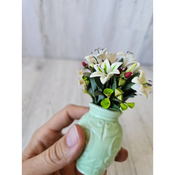 Willitts shades of Jade forget me nots flower bouquet 82042 tulips pot unique mi - Picture 8 of 11